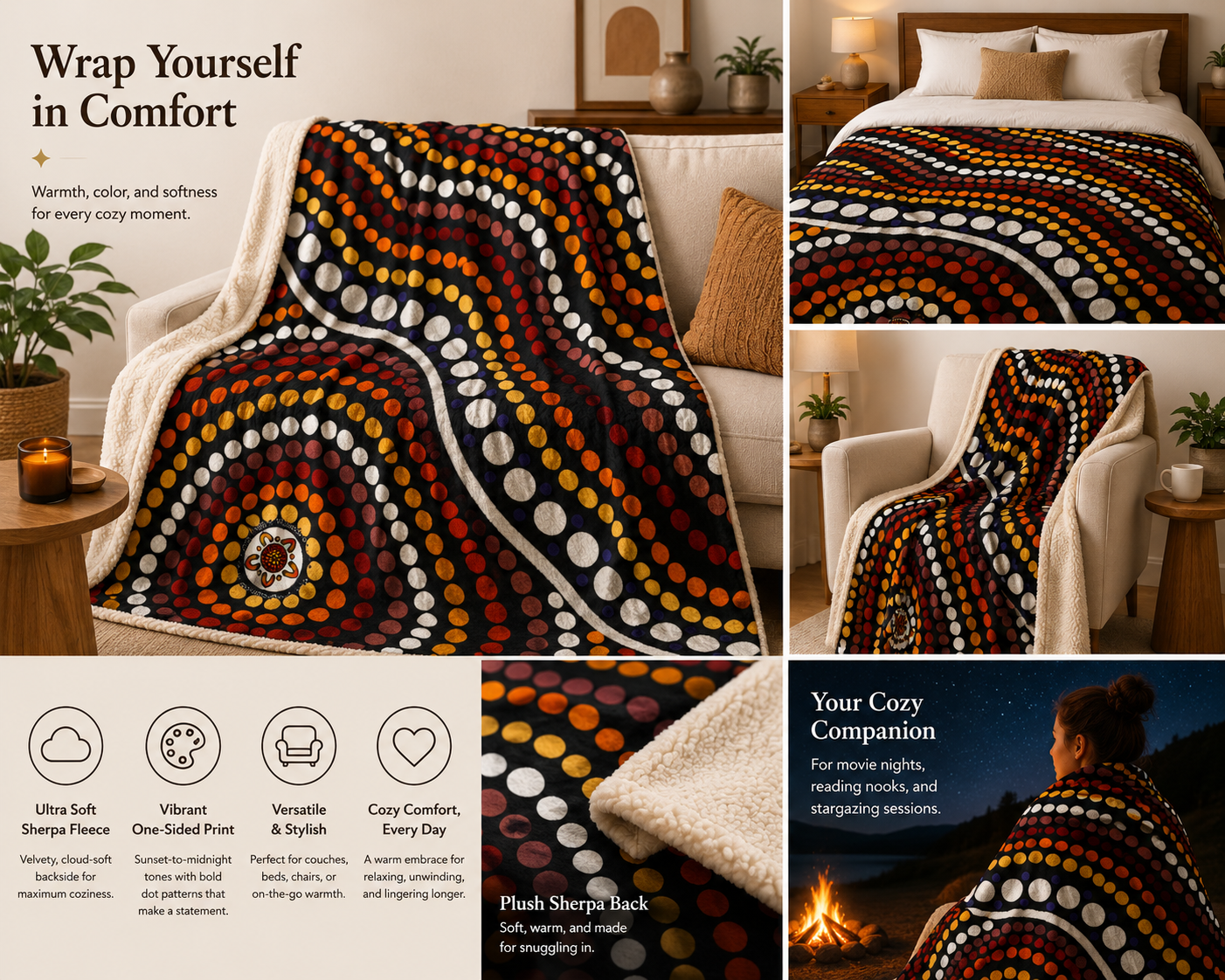 Colors of Country - Sherpa Blanket