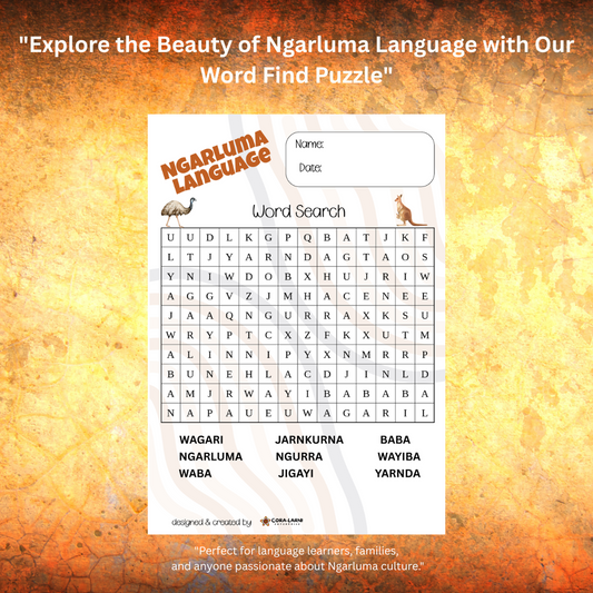 Word Search - Ngarluma Language