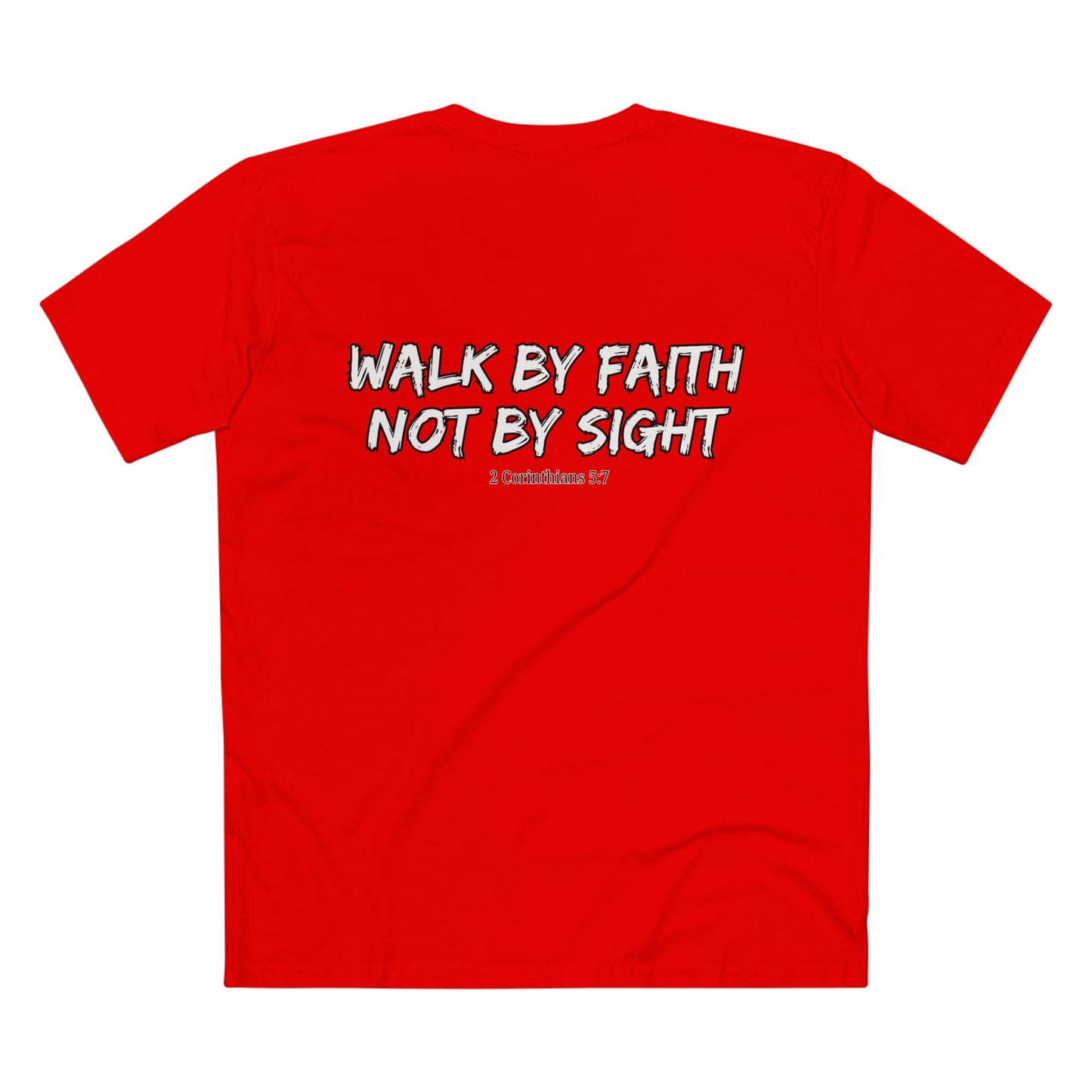 Walk By Faith Not By Sight T-Shirt — Inspirational Christian Graphic Tee (2 Corinthians 5:7)