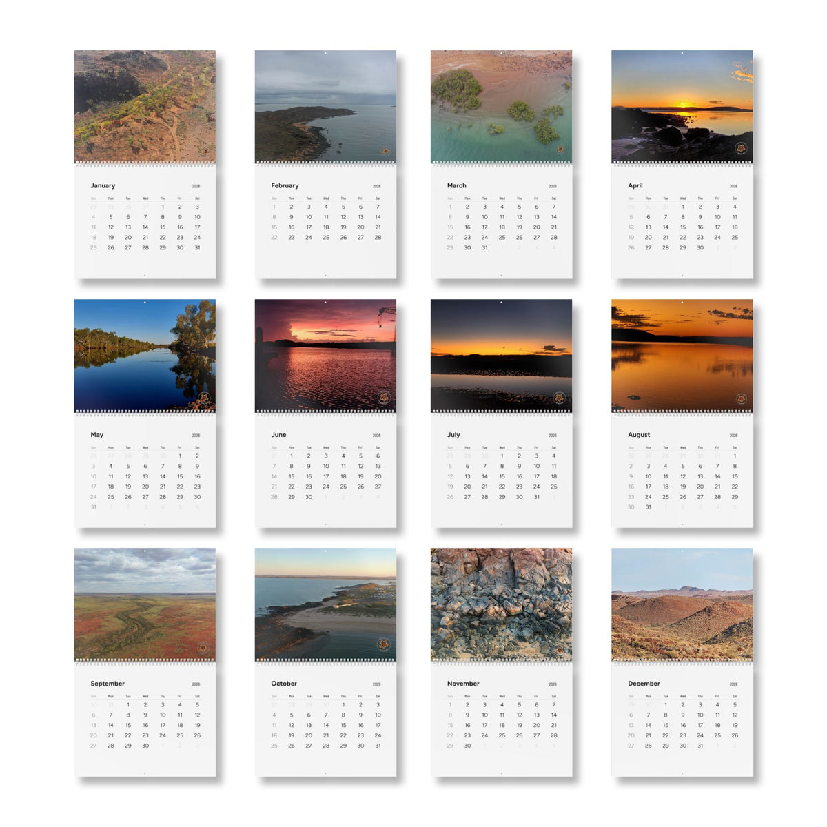2026 Ngarluma Scenic Landscape Wall Calendar — 12-Month Standard Calendar with Nature Photography
