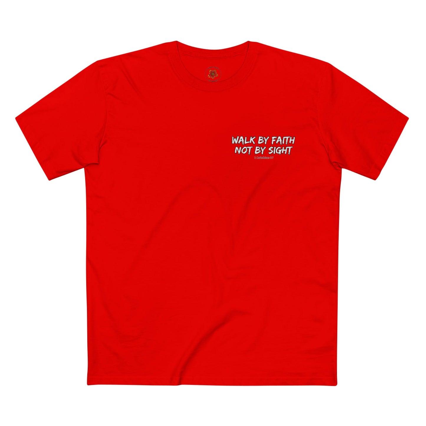 Walk By Faith Not By Sight T-Shirt — Inspirational Christian Graphic Tee (2 Corinthians 5:7)