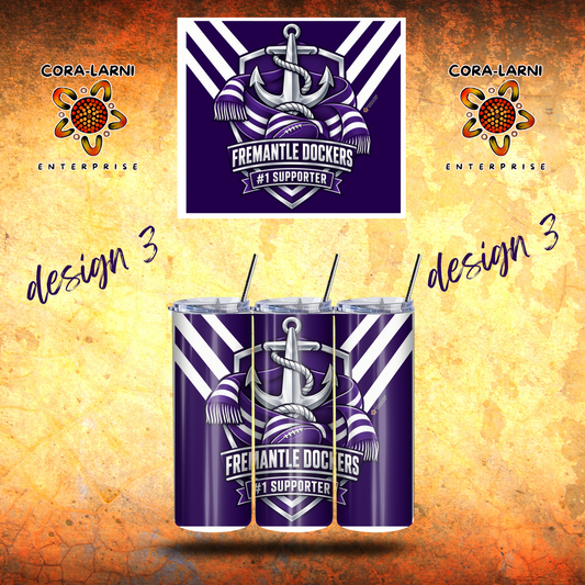 Fremantle Dockers No. 1 Supporter Tumbler – Design 3