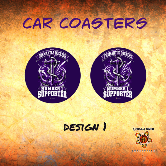 Freo No. 1 Supporter Car Coaster Set – Design 1
