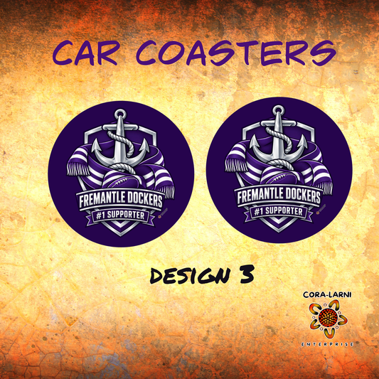 Freo No. 1 Supporter Car Coaster Set – Design 3